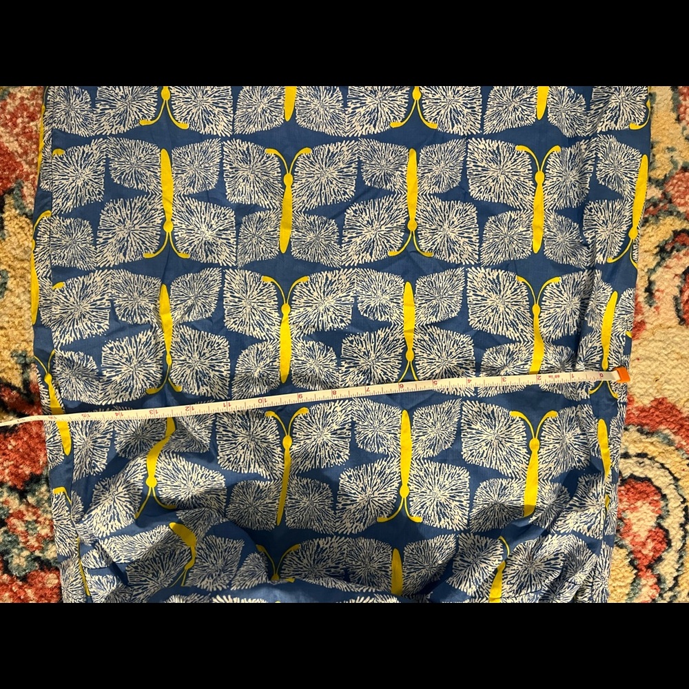 Cute Dress! Blue and yellow with white lining.